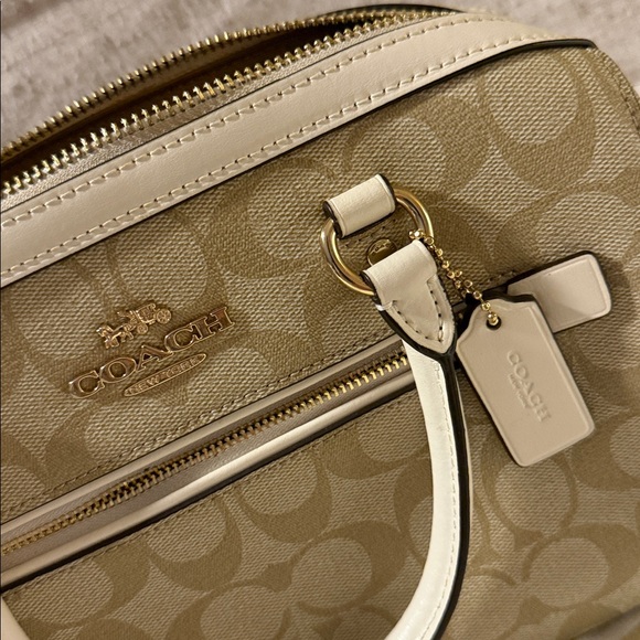 Coach Beige Signature Canvas Satchel with Matching Wristlet and Wallet - Picture 3 of 13